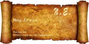 Ney Ervin névjegykártya